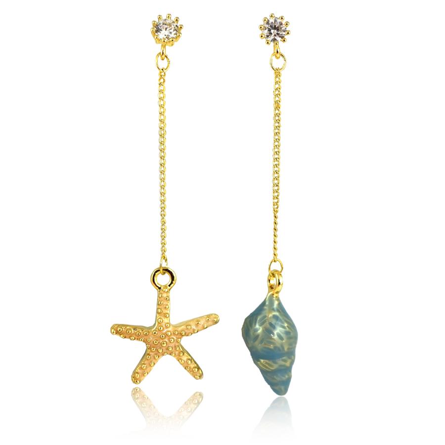 Petit Lulu ピアス レディース 夏 海 ヒトデピアス 貝 揺れる ゴールド 