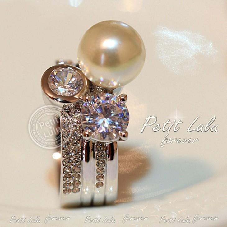 Petit Lulu 指輪 レディース リング 大粒パール 輝き 豪華  