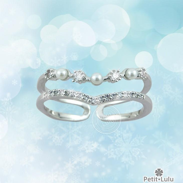 Petit Lulu（プチルル） リング 指輪 レディース フリーサイズ 2連