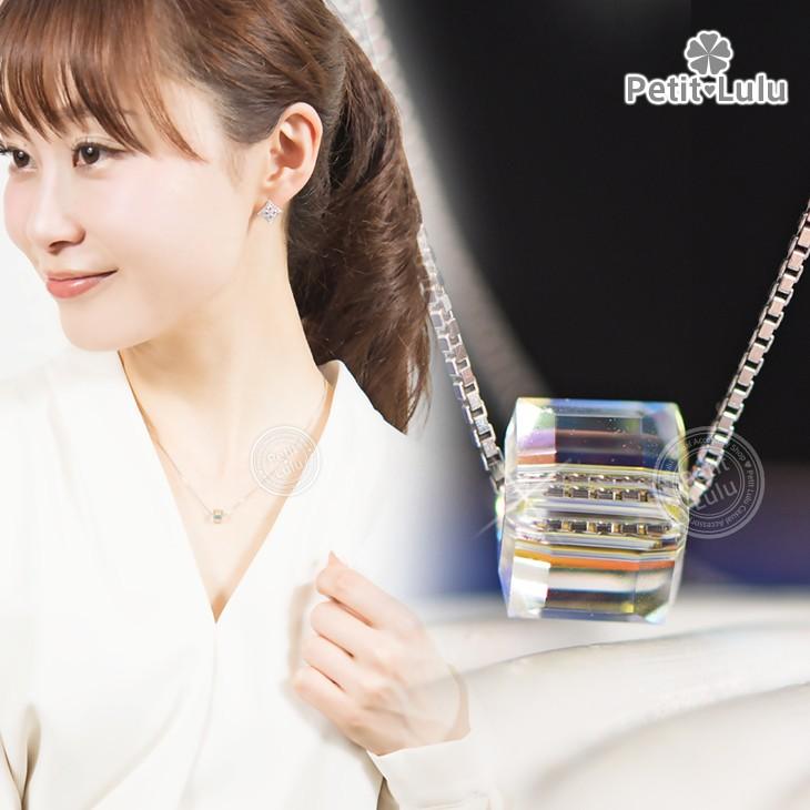 Petit Lulu ネックレス レディース レインボー キューブ 虹色 Petit Lulu ネックレス レディース レインボー キューブ 虹色