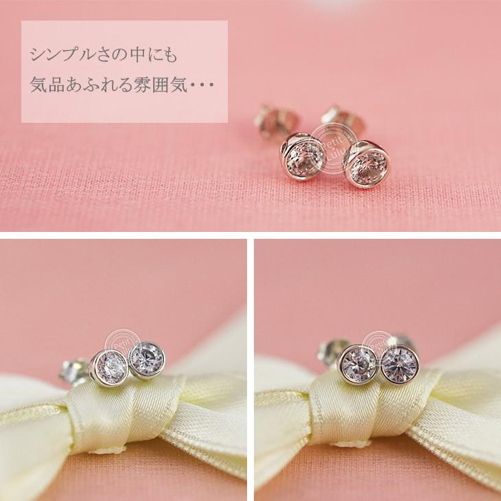 ピアス レディース 18金 つけっぱなし ピアス K18 金属アレルギー対応 シルバー ラウンドカット 一粒 誕生日 プレゼント ギフトの画像