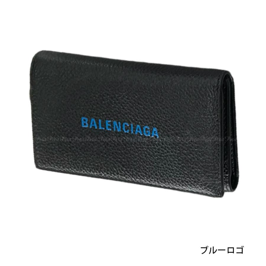 BALENCIAGA　バレンシアガ CASH キャッシュ ロゴ 6連フック付きキーケース レザー ブラック　黒 新品　正規品