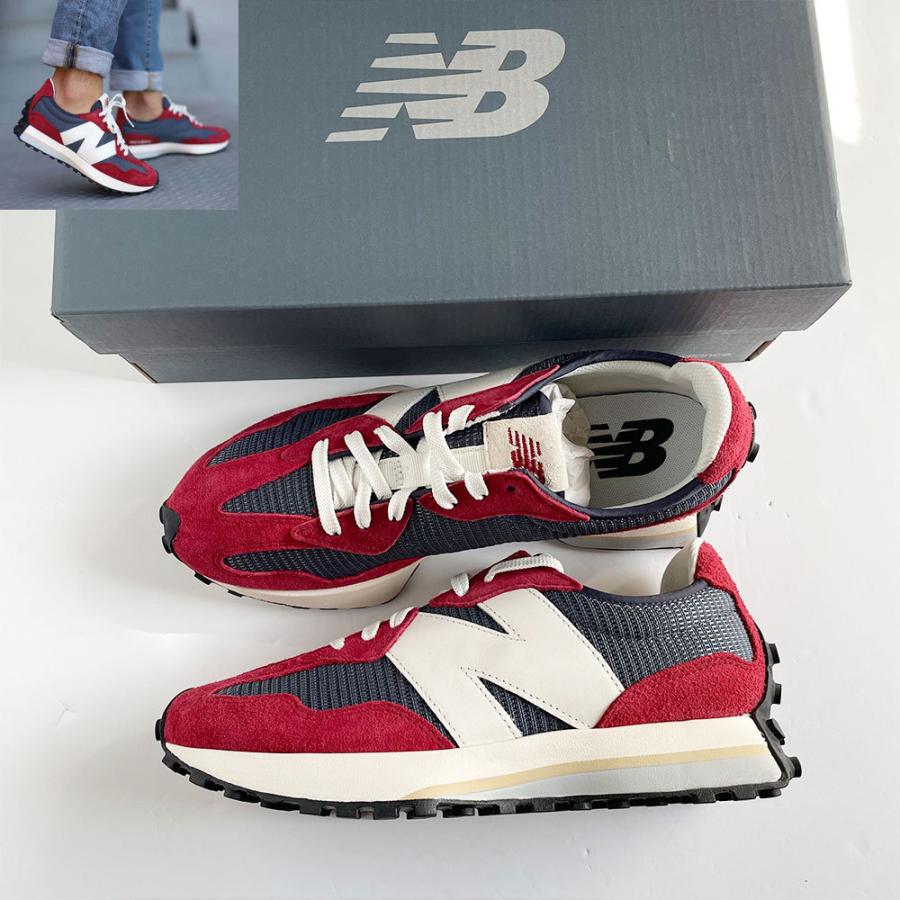 New Balance ニューバランス MS327MR ビッグロゴ ネイビー×レッド NAVY ...