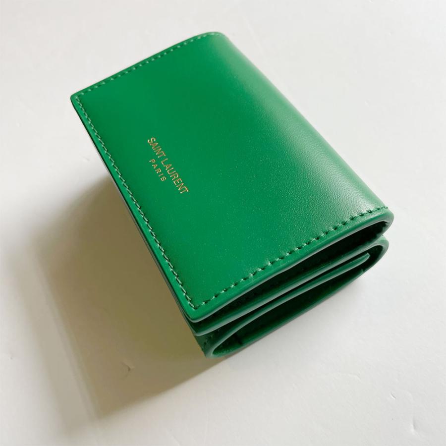 オリジナル グリーン 緑 三ツ折り財布 ミニ財布 コンパクト ウォレット
