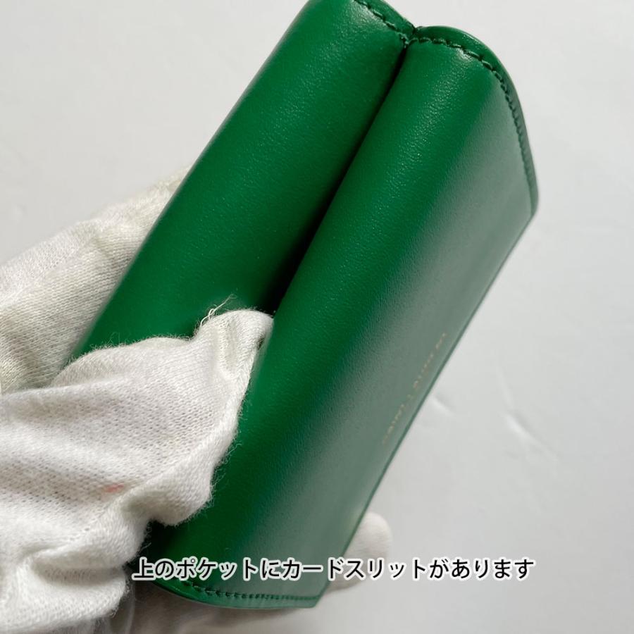 Saint Laurent サンローラン 3つ折り財布 ミニ財布 ブライトグリーン