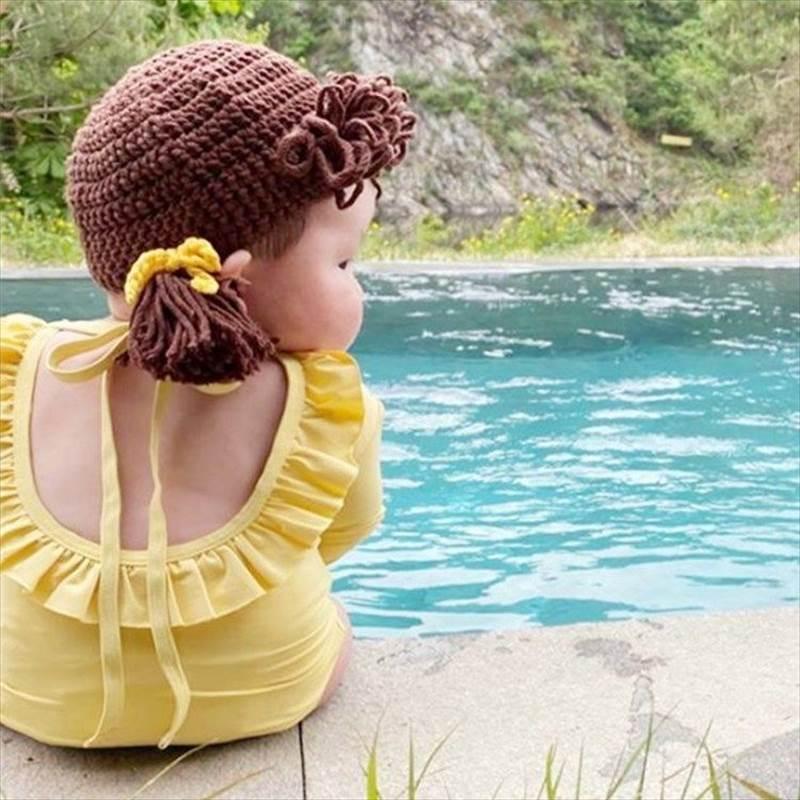 前髪ウィッグ くるくるニット帽 赤ちゃん 女の子 男の子 ヘアバンド 髪飾り |  | 06