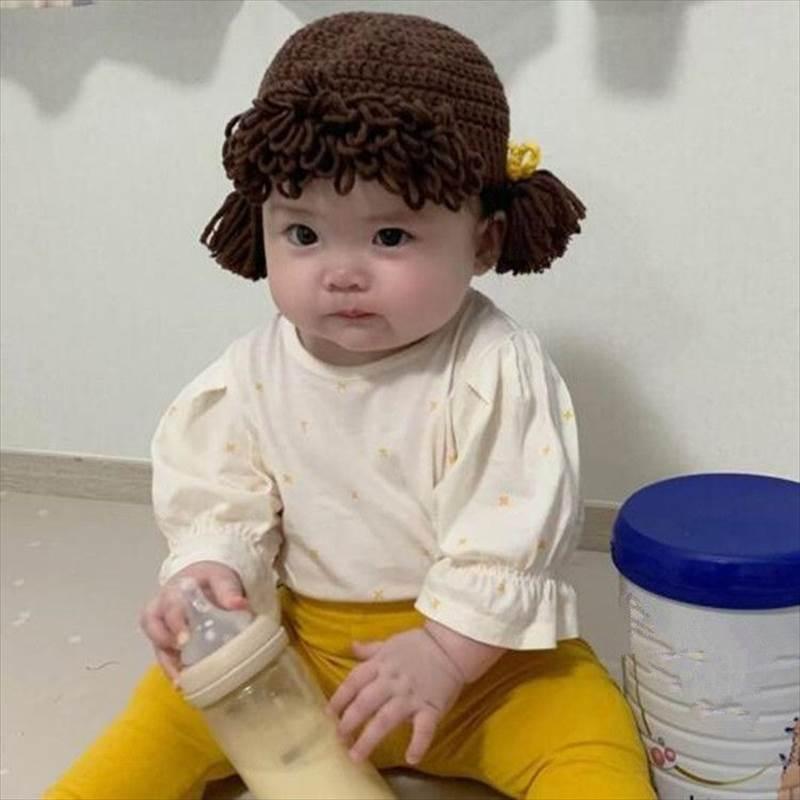 前髪ウィッグ くるくるニット帽 赤ちゃん 女の子 男の子 ヘアバンド 髪飾り |  | 05