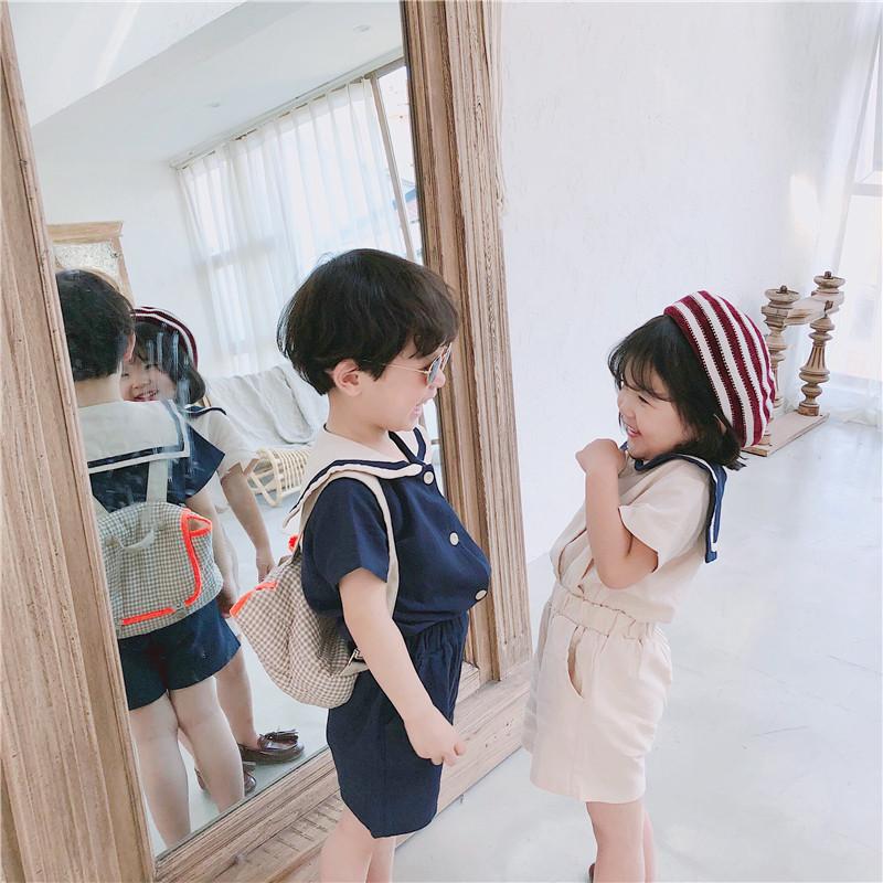 セーラーカラー シャツ＆ショートパンツ 女の子 男の子 ベビー キッズ