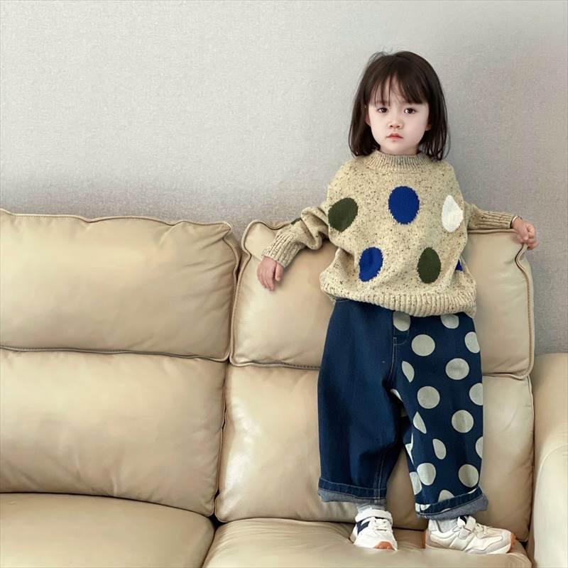 モックネック水玉セーター 女の子 男の子 ベビー キッズ 長袖 90 100 110 秋 冬 韓国子供服 |  | 01