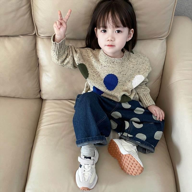 モックネック水玉セーター 女の子 男の子 ベビー キッズ 長袖 90 100 110 秋 冬 韓国子供服 |  | 02