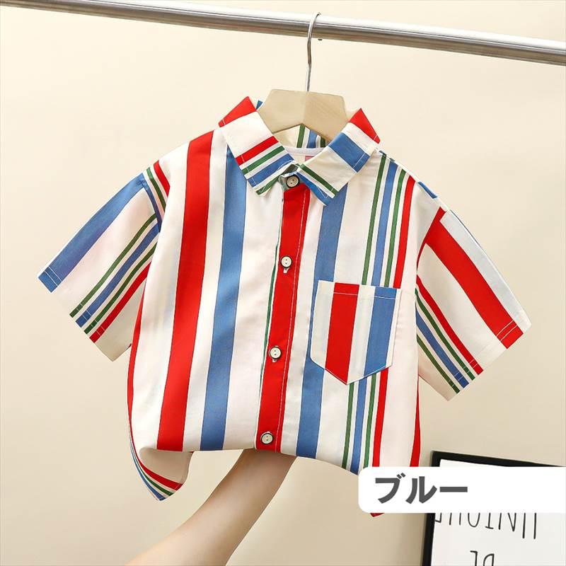 半袖ストライプシャツ 女の子 男の子 ベビー キッズ Tシャツ 90 100 110 120 |  | 03