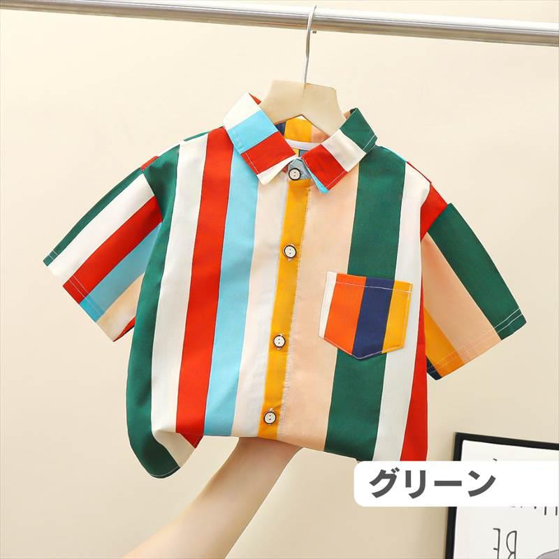 半袖ストライプシャツ 女の子 男の子 ベビー キッズ Tシャツ 90 100 110 120 |  | 04