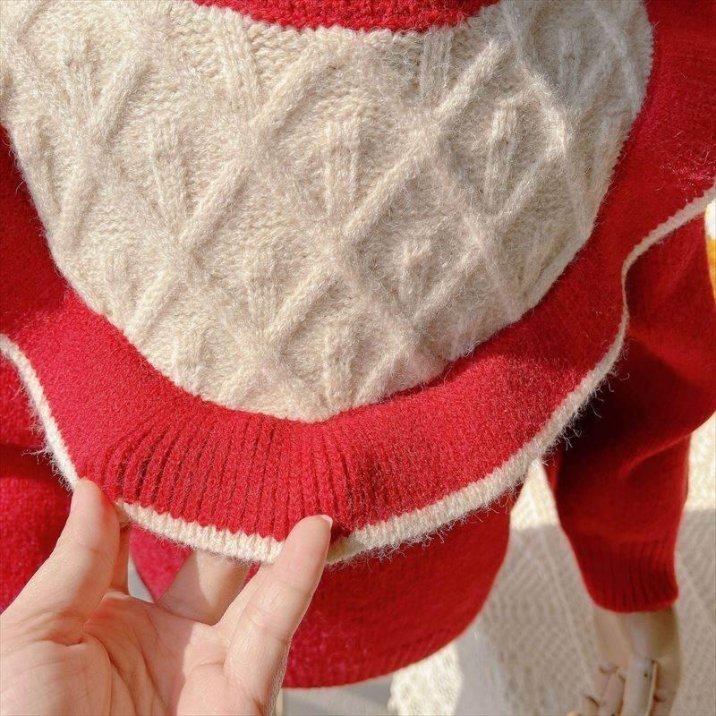 フリル ハイネックセーター（レッド） 女の子 上着  キッズ 80 90 100 110 120 長袖 |  | 05