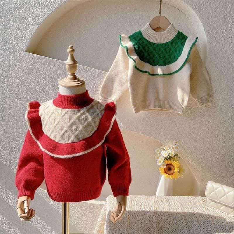 フリル ハイネックセーター（レッド） 女の子 上着  キッズ 80 90 100 110 120 長袖 |  | 02