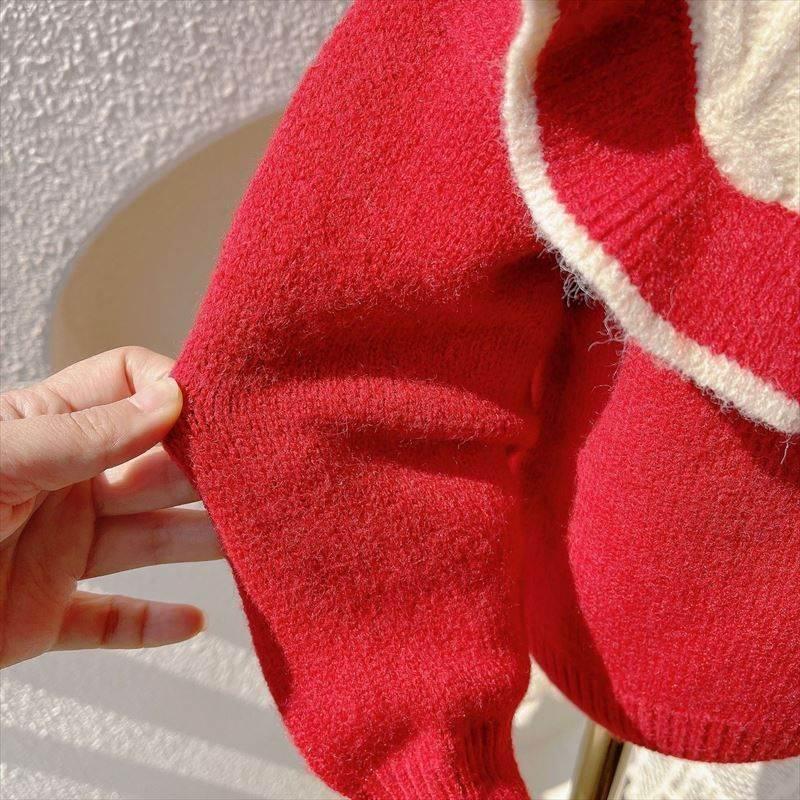 フリル ハイネックセーター（レッド） 女の子 上着  キッズ 80 90 100 110 120 長袖 |  | 04