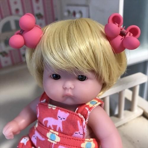 ドール用 ヘアクリップ 小さいドール用 お花 うさぎ ミッキー型