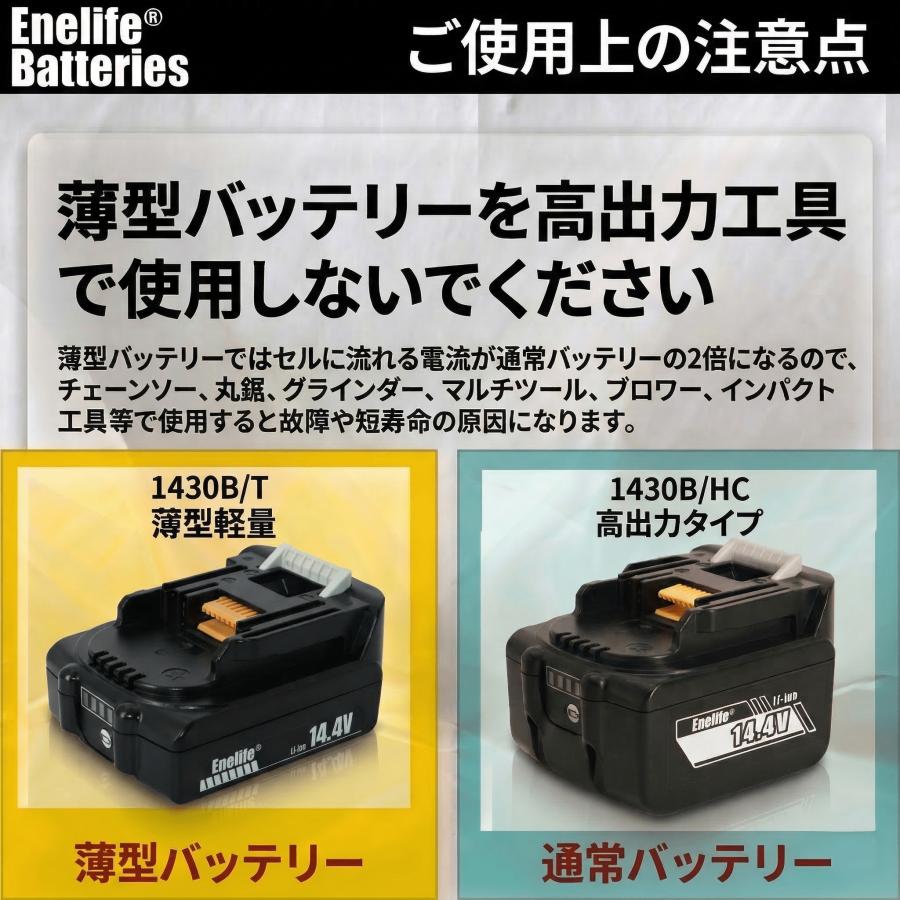 Enelife マキタ 互換 バッテリー 【BL-1430B/T】14.4V/3000mAh ＜軽量