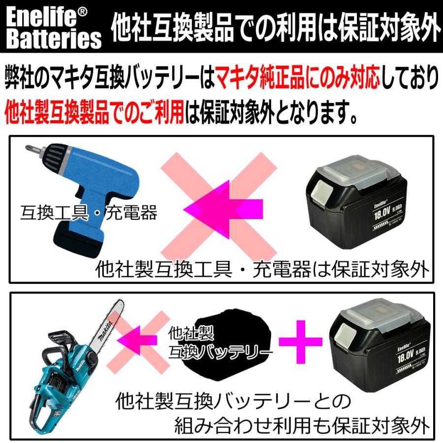 Enelife マキタ 互換 バッテリー 【BL-1890B/HC】18V/9000mAh　＜高出力対応＞　シリーズ 純正品よりも長寿命 日本メーカー保証  （単品） |  | 04
