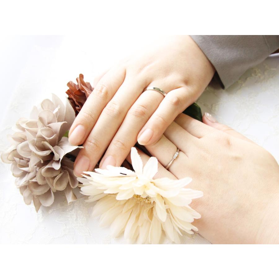 指輪 Pt900マリッジリング ペアリング ダイヤモンド ミル打ち