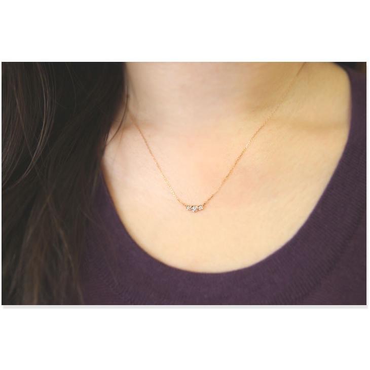 K10 ダイヤモンド 0.05ct ネックレス ホワイトゴールド・ピンク