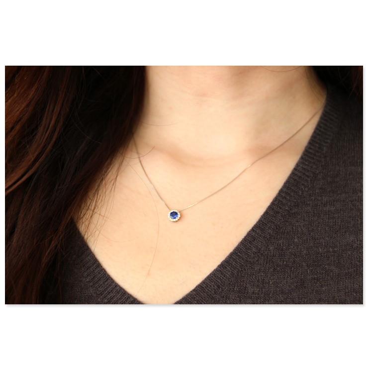 タンザナイト ダイヤモンド ネックレス レディース PT900/PT950 0.10ct 