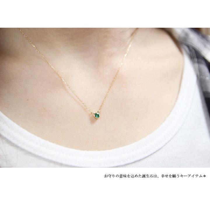ネックレス レディース  K10　誕生石　ネックレス　猫　ねこ　ネコ　cat　シンプル　可愛い　プレゼント　ギフト　カラーストーン バースデーの画像
