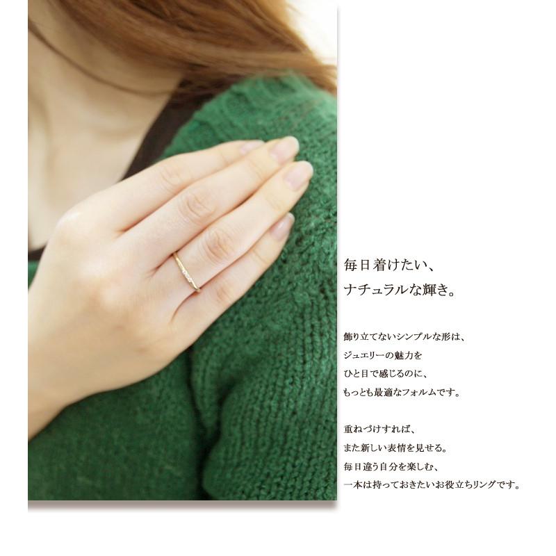 指輪 リング レディース K10 ダイヤモンド　0.03ct　 3ストーン　３石　重ね付け　ギフト　プレゼント　シンプルの画像
