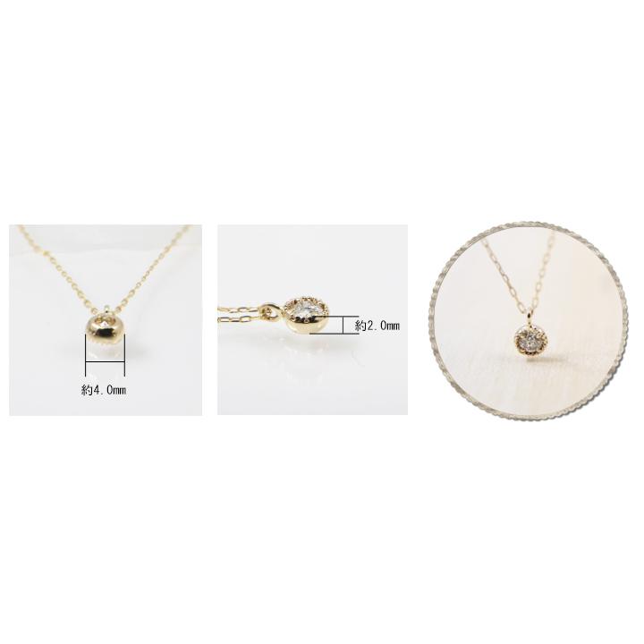 ネックレス ダイヤモンド レディース K10 0.06ct 　4本爪　ホワイトゴールド・ピンクゴールド・イエローゴールド　シンプル　プレゼント　１石　一粒　ギフトの画像