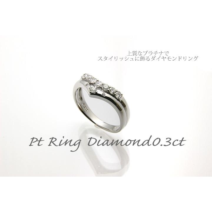 ダイヤモンド リング レディース Pt900 0.30ct 指輪 10石 ハーフ