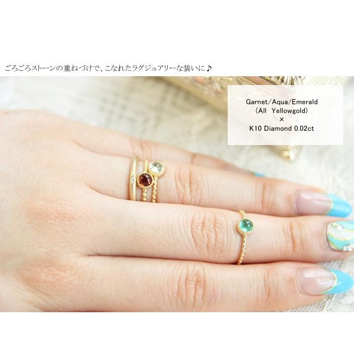 指輪 リング レディース K10 カラーストーンリング カボションカット