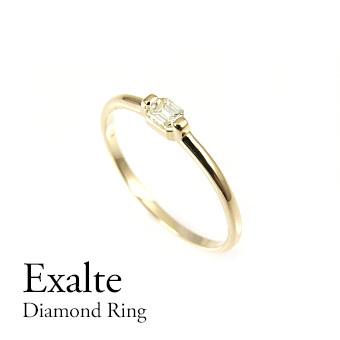 指輪 ダイヤモンド リング レディース K18 0.10ct 指輪 四角 イエロー 