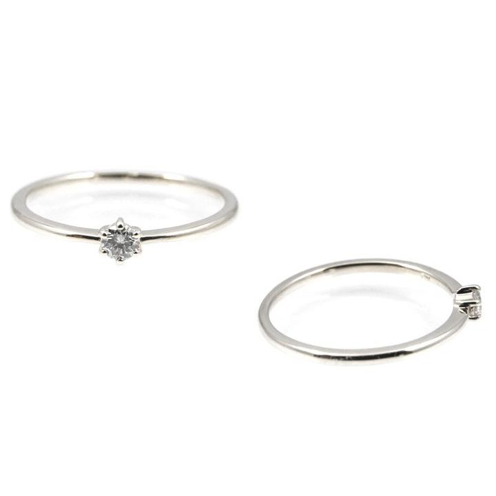 指輪 ダイヤモンド リング レディース PT900 0.09ct 指輪 重ねつけ