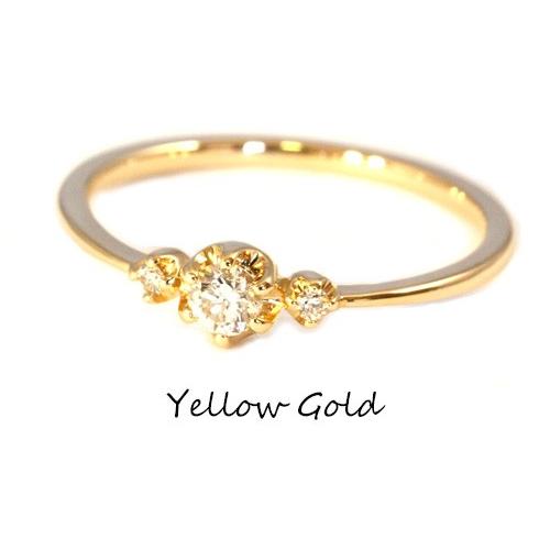 指輪 リング レディース K10/K18 ダイヤモンドリング