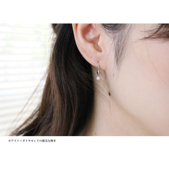 ピアス レディース Pt900　ダイヤモンド0.30ct　ピアス　　１粒　一粒ピアス　フックピアス　１粒ダイヤ　一粒ダイヤ　ギフト　プレゼント　シンプルの画像