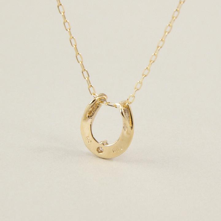 ダイヤモンド ネックレス レディース K18 馬蹄 0.02ct ダイヤモンド ネックレス レディース K18 馬蹄 0.02ct