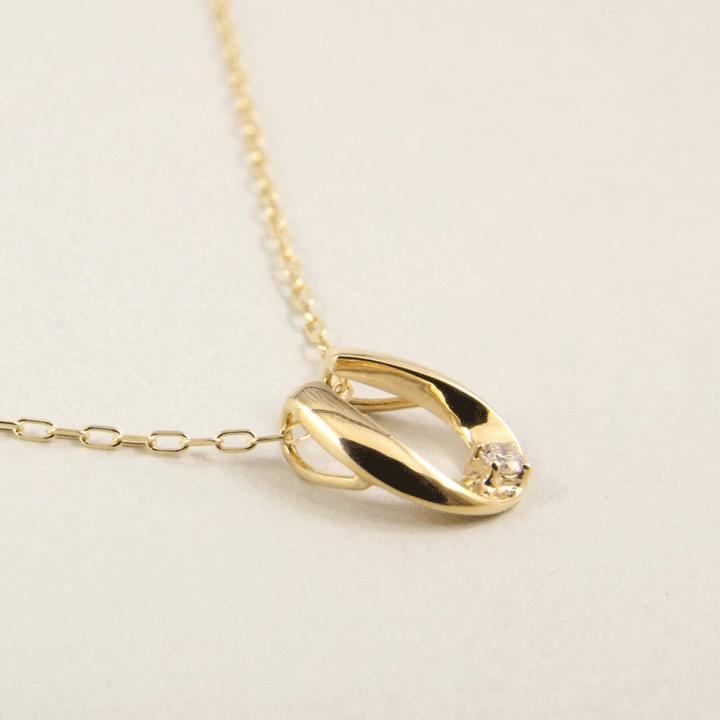 ダイヤモンド ネックレス レディース K18 馬蹄 0.02ct ダイヤモンド ネックレス レディース K18 馬蹄 0.02ct