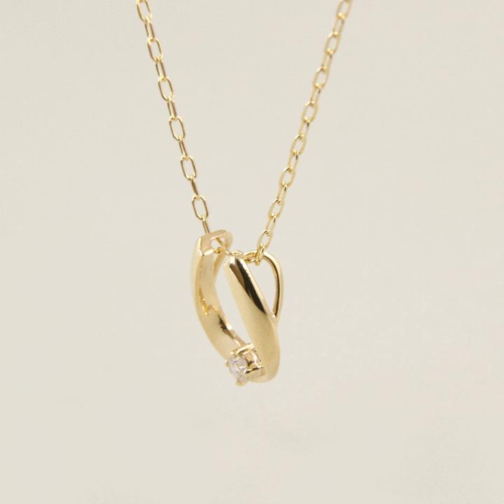 ダイヤモンド ネックレス レディース K18 馬蹄 0.02ct ダイヤモンド ネックレス レディース K18 馬蹄 0.02ct