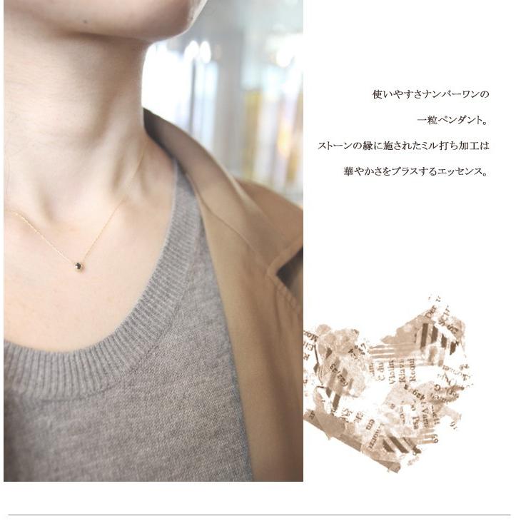 ブラックダイヤモンド ネックレス レディース 10金 0.10ct ミル打ち 