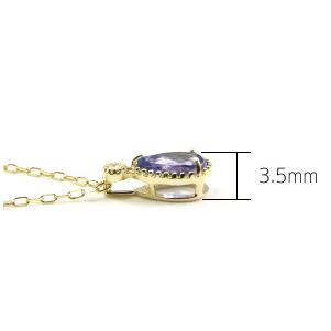 タンザナイト ネックレス レディース K10 ダイヤモンド0.01ct 12月