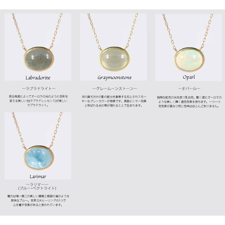 ネックレス レディース　K10 8x10 両吊 オパール ブルートパーズ アクアマリン カルセドニー ローズクォーツムーンストーン クリソプレーズ カーネリアン 大粒の画像