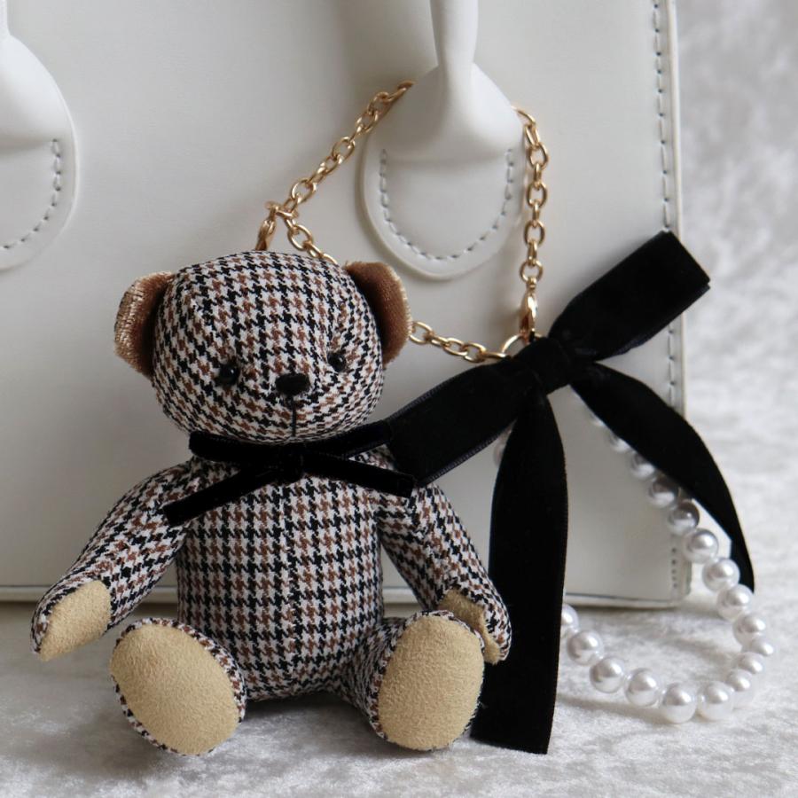 プティルウ（Petit Loup） バッグチャーム くま イニシャル 上品 大人