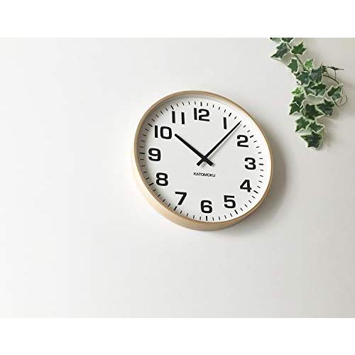 上品な 新品、未使用 KATOMOKU plywood wall clock 15 電波時計
