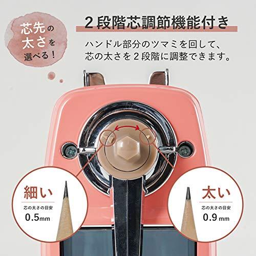 カール事務器 鉛筆削り エンゼル5 ロイヤル3 日本製 2段階芯調節機能付 ピンク A5RY3-P｜petitmain｜04