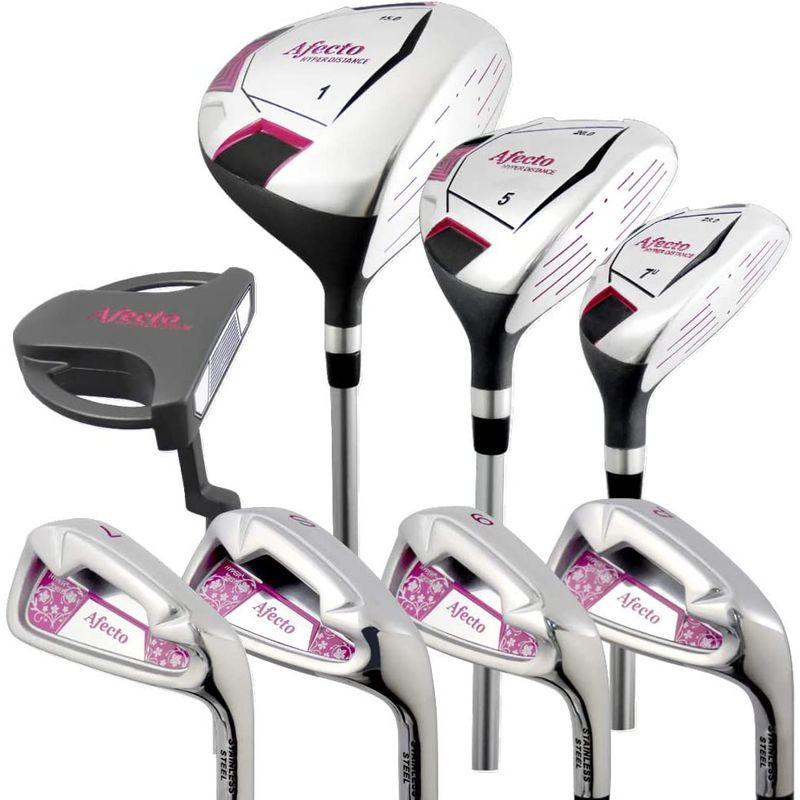 右利き用 Afecto （アフェクト）レディース ゴルフセット クラブのみ 8本セット(1W/5W/7U/7I/9I/PW/SW/パター) Afecto アフェクト レディース ゴルフセット クラブのみ 8本セット 1W/5W/7U/7I/9I/PW/SW/パター