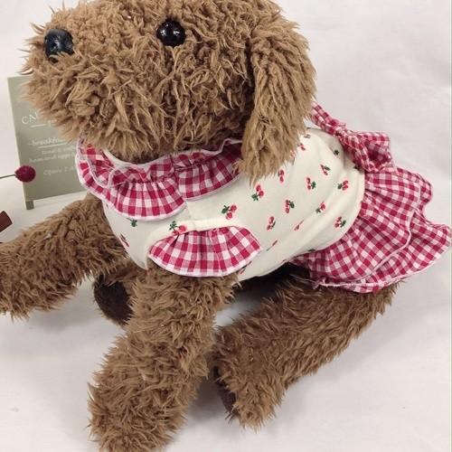 犬服 犬 服 犬の服 ワンピース ふりふり 春 トイプードル ダックスフンド チワワ レッドチェック チェリー柄 Dogwp Sameas 通販 Yahoo ショッピング