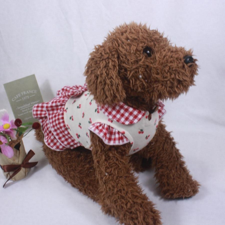 犬服 犬 服 犬の服 ワンピース ふりふり 春 トイプードル ダックスフンド チワワ レッドチェック チェリー柄 Dogwp Sameas 通販 Yahoo ショッピング