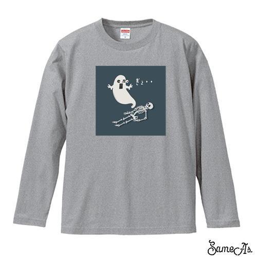Tシャツ メンズ ロングスリーブ ロンT 長袖 おもしろ 面白 骸骨 スカル