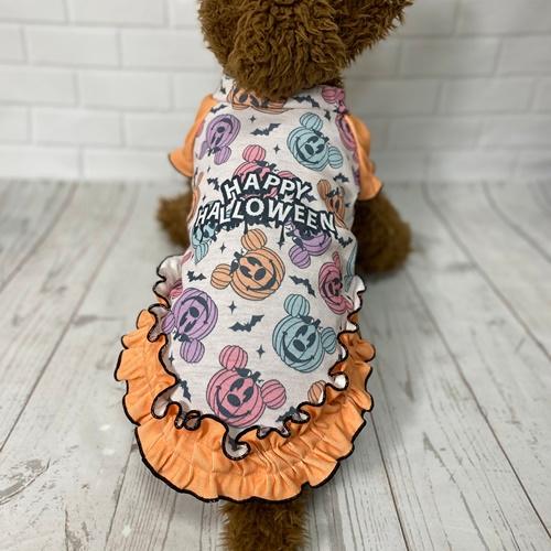 犬服　フリフリハロウィンワンピース　見本 犬 服 犬服 犬の服 秋 ハロウィン ワンピース フリフリ マウス柄