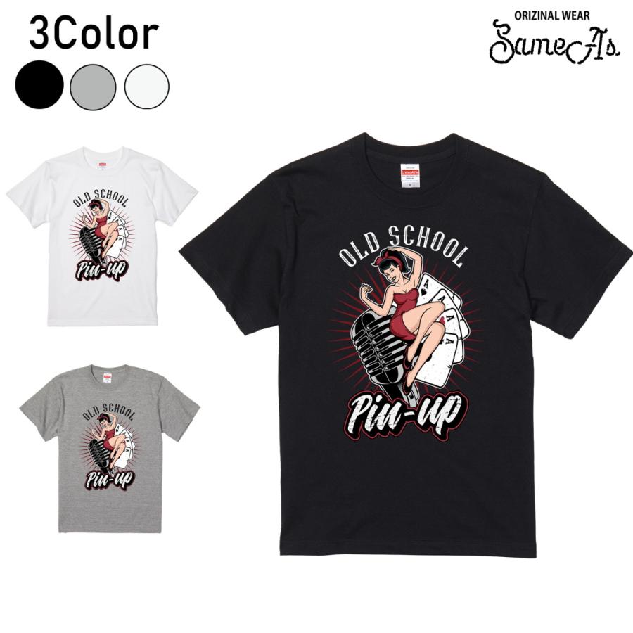 Tシャツ メンズ ピンナップガール pinup カットソー 春夏秋 クルー