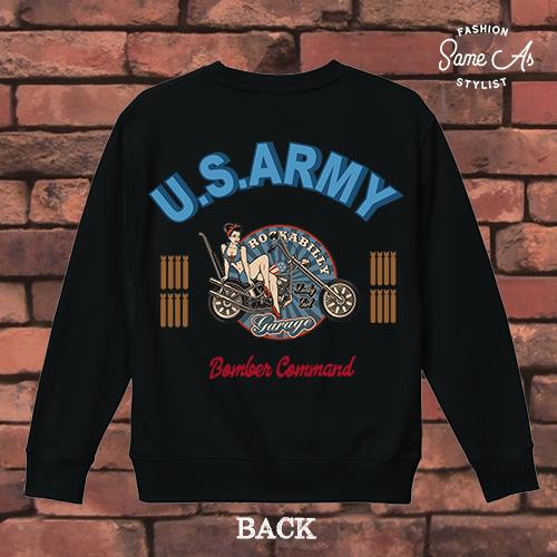 トレーナー メンズ スウェット ミリタリー ピンナップガール セクシー イラスト バイカー かっこいい 裏起毛 代 30代 40代 50代 Pinupbom Sameas 通販 Yahoo ショッピング